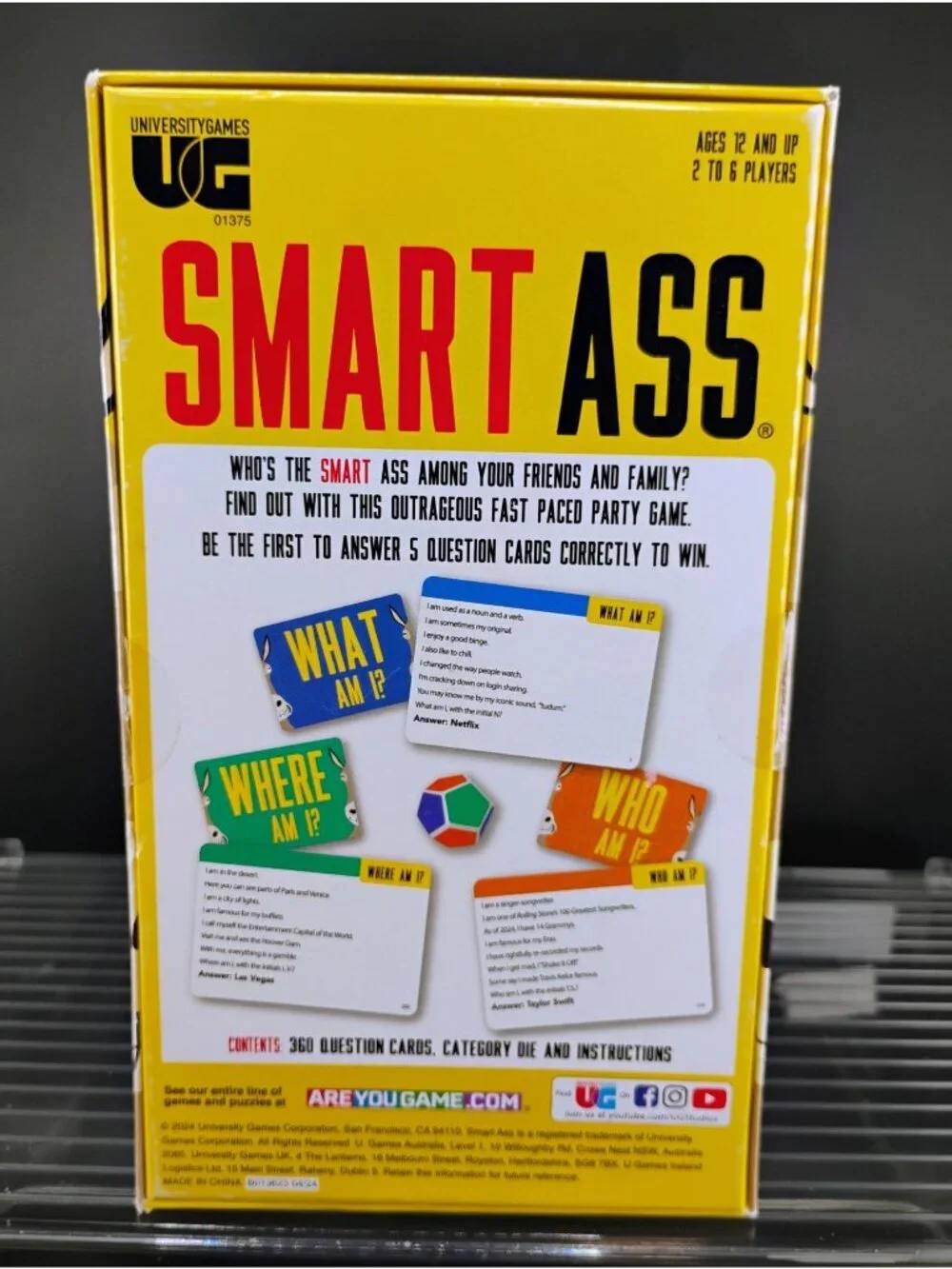 Smart Ass Trivia Party Game By University Games 2-6 Players